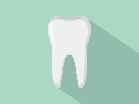 Tooth isolated with green background Stock Illustration