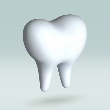 Tooth isolated vector 3d icon. Tooth 3d illustration. Stock Illustration