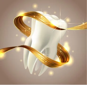 Tooth isolated on white background. 3D render. Dental, medicine, health concept. Stock Illustration