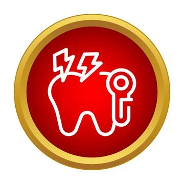 Tooth key fixing pain with lightning concept icon Illustrazione stock