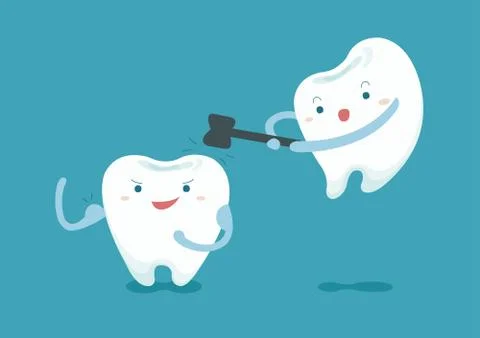 Tooth knock Tooth but be strong Stock Illustration