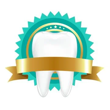 Tooth With Label Stock Illustration