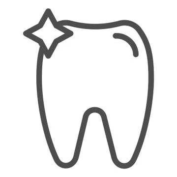 Tooth line icon. Dent vector illustration isolated on white. Dentistry outline Stock Illustration