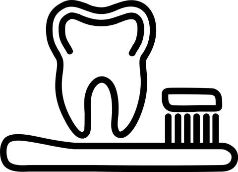 Tooth Line Icon Design Stock Illustration