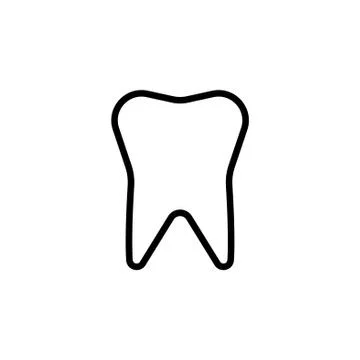 Tooth line icon. vector illustration black on white background Stock Illustration
