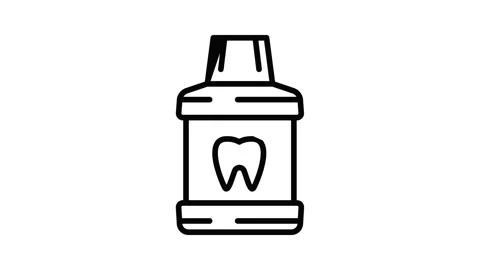 Tooth liquid bottle icon animation Stock Footage 152642748