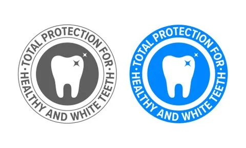 Tooth logo for toothpaste and teeth whitening. Vector dental clinic and tooth Illustrazione stock