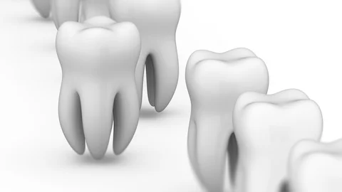 The tooth. Looping footage has 4K resolution. Prores 4444. 3D Illustration. Stock Footage 99432712