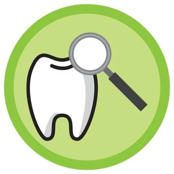 Tooth With Magnifying Glass Illustrazione stock