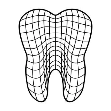 Tooth mesh wireframe model icon for digital dental software and dentistry t.. 스톡 일러스트