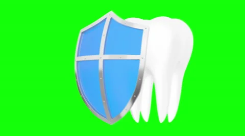 Tooth with metal shield on white background (Protection Concept) Stock Footage 39841991