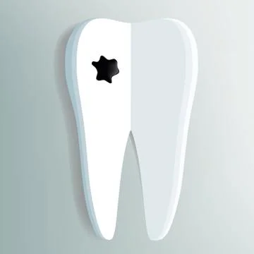 Tooth as a notepad with ink drop Illustrazione stock