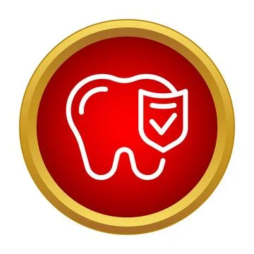 Tooth outline protected by shield with checkmark concept Stock Illustration