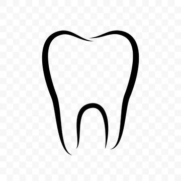 Tooth outline vector icon. Dentistry clinic, whitening toothpaste and dental  Illustrazione stock