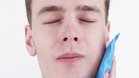 Tooth pain, man close up Video stock 63045206