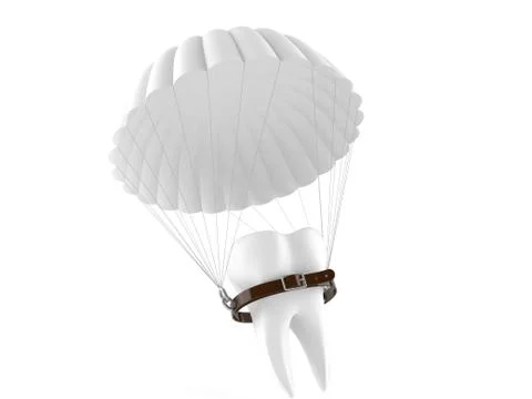 Tooth with parachute Stock Illustration
