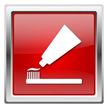 Tooth paste and brush icon Stock Illustration