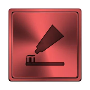 Tooth paste and brush icon Stock Illustration