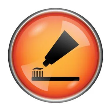 Tooth paste and brush icon Stock Illustration
