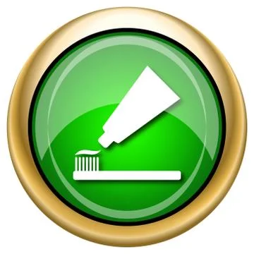 Tooth paste and brush icon Stock Illustration