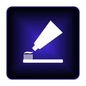 Tooth paste and brush icon Stock Illustration