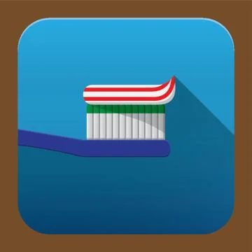 Tooth Paste On Brush Stock Illustration