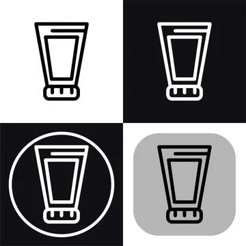 Tooth paste icon symbol - Tooth paste for human hygiene treatment and brush Stock Illustration