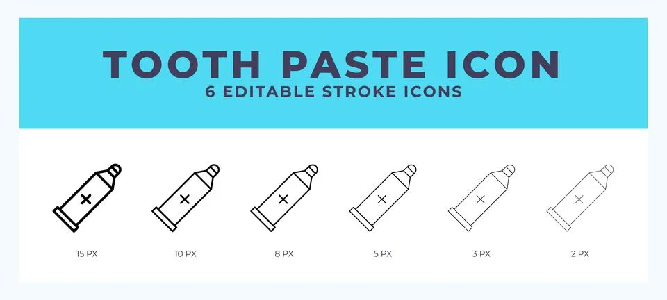 Tooth paste icon vector illustration. With editable stroke for web. App and.. Illustrazione stock
