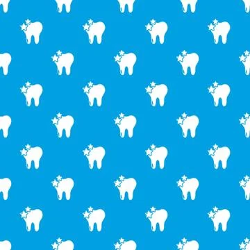 Tooth pattern vector seamless blue Stock Illustration
