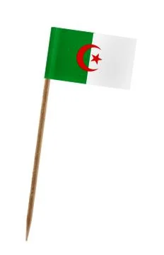 Tooth pick wit a small paper flag of algeria Stock Illustration
