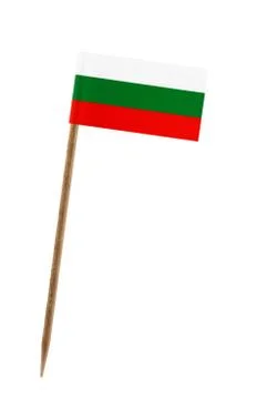 Tooth pick wit a small paper flag of bulgaria Stock Illustration