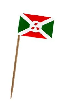 Tooth pick wit a small paper flag of burundi Stock Illustration