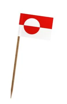 Tooth pick wit a small paper flag of greenland Stock Illustration