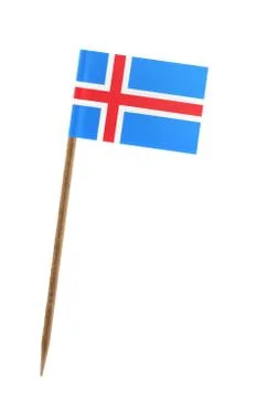 Tooth pick wit a small paper flag of iceland Stock Illustration