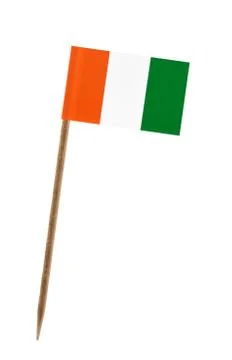Tooth pick wit a small paper flag of ivory coast Stock Illustration