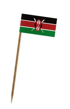 Tooth pick wit a small paper flag of kenya Stock Illustration