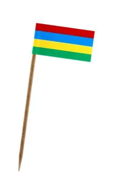 Tooth pick wit a small paper flag of mauritius Stock Illustration