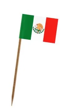 Tooth pick wit a small paper flag of mexico Stock Illustration