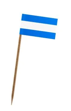 Tooth pick wit a small paper flag of nicaragua Stock Illustration
