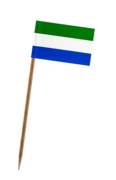 Tooth pick wit a small paper flag of sierra leone Stock Illustration