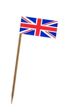 Tooth pick wit a small paper flag of united kingdom, england Stock Illustration