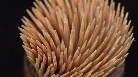 Tooth Picks in Holder Stock Footage 134655563