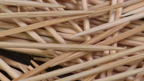 Tooth Picks Macro Rotation Stock-Footage 134656679