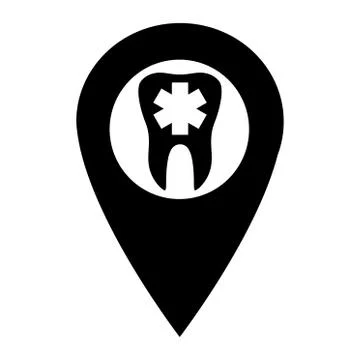 Tooth pointer flat icon isolated on white background. Tooth vector illustrati Stock Illustration