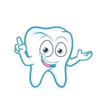 Tooth presenting something Stock Illustration