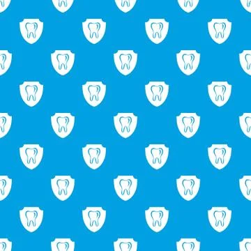 Tooth protection pattern vector seamless blue Stock Illustration