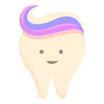 Tooth with rainbow paste icon cartoon vector. Smile fairy Stock Illustration