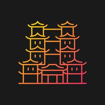 Tooth relic temple gradient vector icon for dark theme Ilustración de archivo