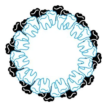 Tooth in ring on white background. Stock Illustration