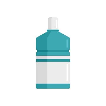 Tooth rinse icon flat vector. Dental clean Illustrazione stock
